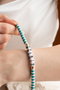 Heliophilia Silver Pulsera Verde y Blanco con Colgante de Aleación